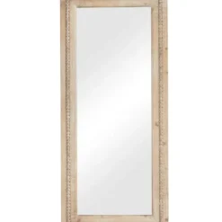 Decorative Mirrors-Kirkland's Home Whitewashed Natural Beaded Wood Wall Mirror