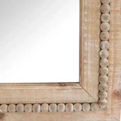 Decorative Mirrors-Kirkland's Home Whitewashed Natural Beaded Wood Wall Mirror