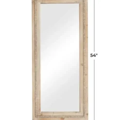 Decorative Mirrors-Kirkland's Home Whitewashed Natural Beaded Wood Wall Mirror