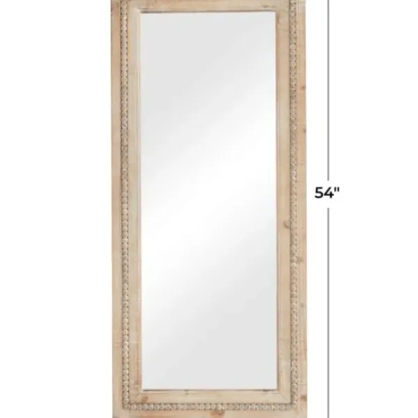 Decorative Mirrors-Kirkland's Home Whitewashed Natural Beaded Wood Wall Mirror