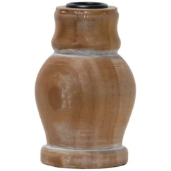 Candle Holders-Kirkland's Home Whitewashed Wood Taper Candle Holder, 5 In. Tan/Brown