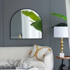 Decorative Mirrors-Kirkland's Home Wide Arched Wall Mirror Black