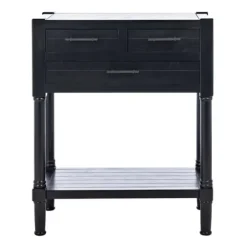 Console Tables-Kirkland's Home Wilbert 3-Drawer Console Table Black