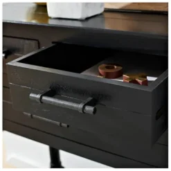 Console Tables-Kirkland's Home Wilbert 3-Drawer Console Table Black
