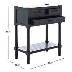 Console Tables-Kirkland's Home Wilbert 3-Drawer Console Table Black