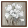 Framed Art-Kirkland's Home Wild Anemone Framed Canvas Art Print White/Gray/Tan
