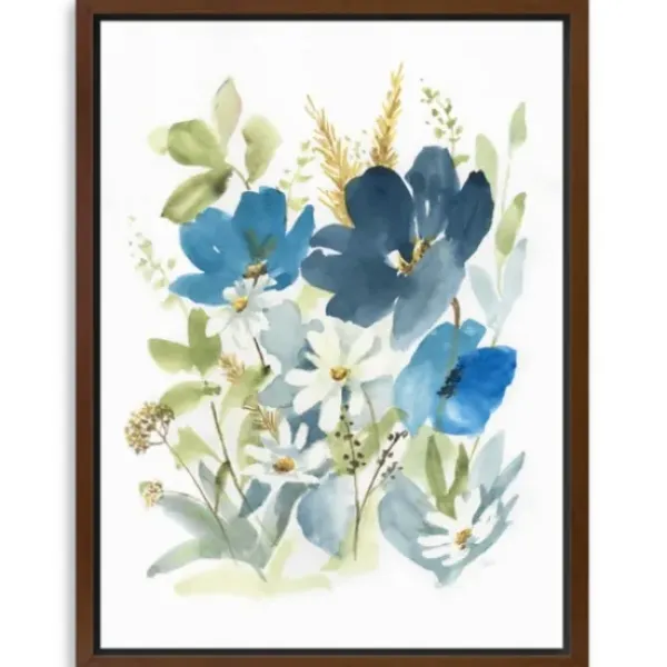 Framed Art-Kirkland's Home Wild Botanical Medley Framed Art Print White/Blue/Green