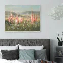 Canvas Art-Kirkland's Home Wild Foxglove Framed Canvas Art Print Pink/Green