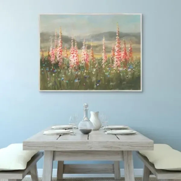 Canvas Art-Kirkland's Home Wild Foxglove Framed Canvas Art Print Pink/Green