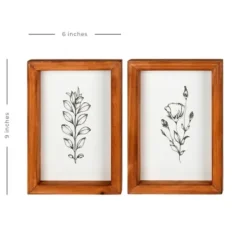 Framed Art-Kirkland's Home Wildflower Stems Framed Art Prints, Set Of 2 White/Black