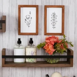 Framed Art-Kirkland's Home Wildflower Stems Framed Art Prints, Set Of 2 White/Black