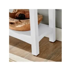 Benches & Ottomans-Kirkland's Home Willis Wooden Lower Shelf Bench White