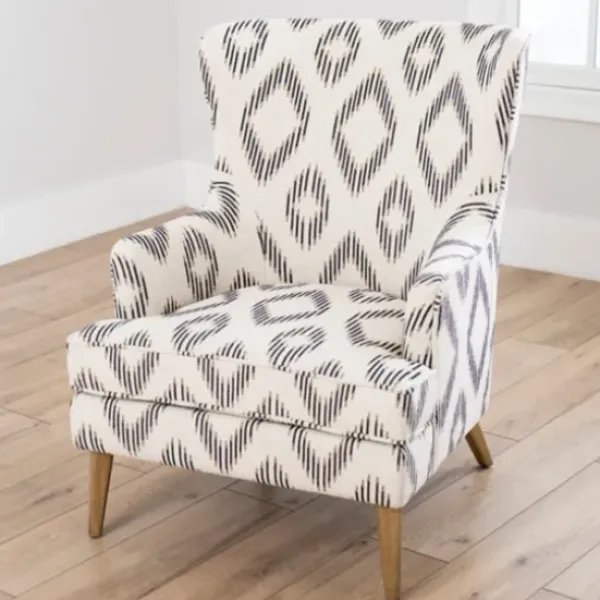Accent Chairs-Kirkland's Home Wilson Prairie Accent Chair White/Black