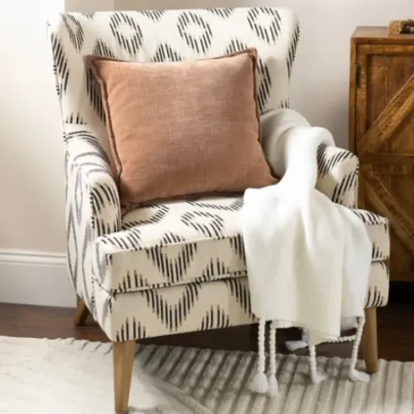 Accent Chairs-Kirkland's Home Wilson Prairie Accent Chair White/Black