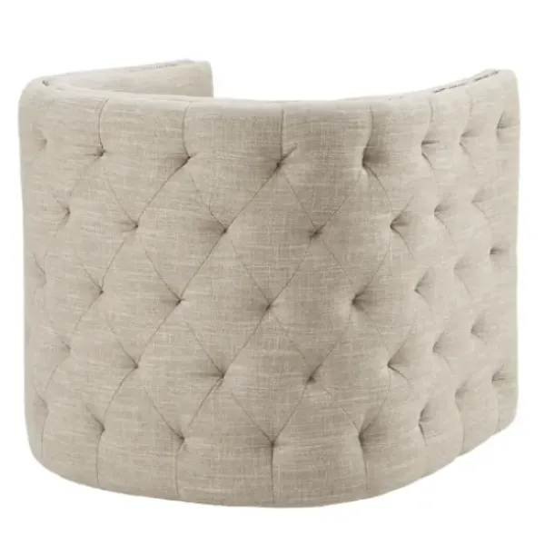 Accent Chairs-Kirkland's Home Wilson Tufted Cream Swivel Accent Chair White