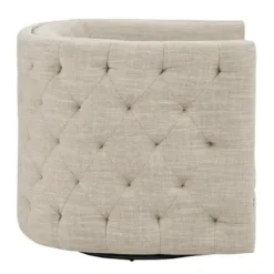 Accent Chairs-Kirkland's Home Wilson Tufted Cream Swivel Accent Chair White