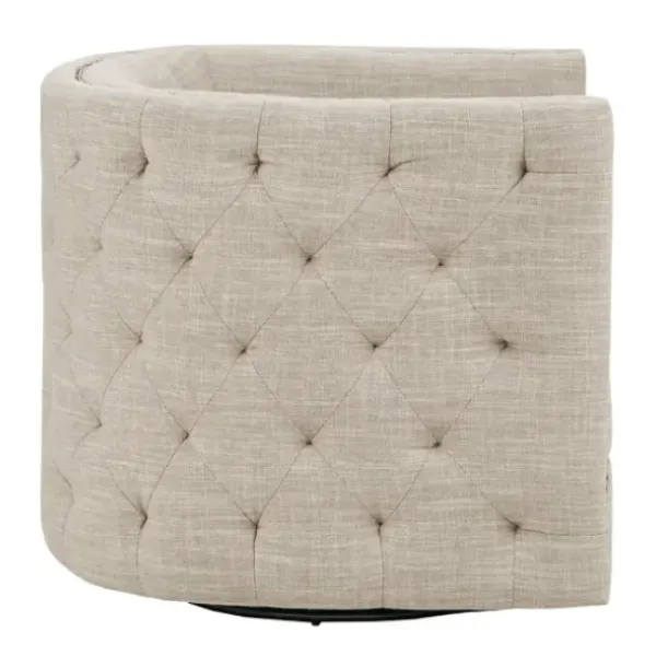 Accent Chairs-Kirkland's Home Wilson Tufted Cream Swivel Accent Chair White
