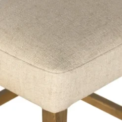 Bar Stools & Counter Height Stools-Kirkland's Home Winchester Tan Upholstered Wood Bar Stool Tan/Brown