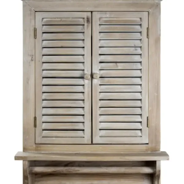 Decorative Mirrors-Kirkland's Home Window Shutter Mirror With Shelf And Towel Rod