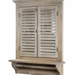 Decorative Mirrors-Kirkland's Home Window Shutter Mirror With Shelf And Towel Rod