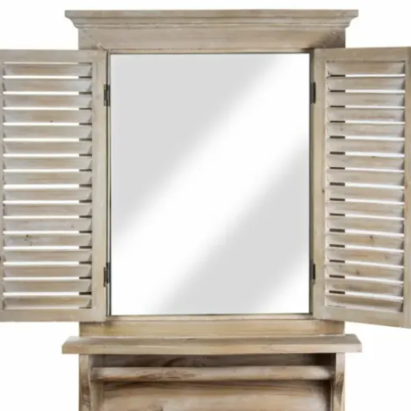 Decorative Mirrors-Kirkland's Home Window Shutter Mirror With Shelf And Towel Rod