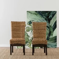 Dining Chairs-Kirkland's Home Windsor Rattan Dining Chair Brown