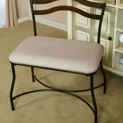 Benches & Ottomans-Kirkland's Home Windsor Vanity Bench Ivory