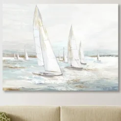 Canvas Art-Kirkland's Home Windswept Sails I Canvas Art Print White/Blue