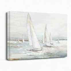 Canvas Art-Kirkland's Home Windswept Sails I Canvas Art Print White/Blue