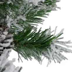 Arrangements & Greenery-Kirkland's Home Wintergreen Flocked Pinecone Garland, 108 In. Green/White