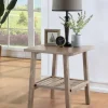 Accent & End Tables-Kirkland's Home Wire Brushed Natural Accent Table Tan