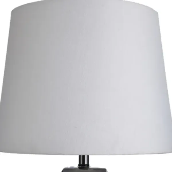 Table Lamps-Kirkland's Home Wire-Brushed Silver And Brown Column Table Lamp White