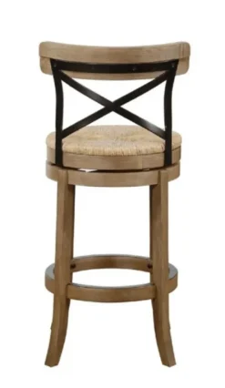 Bar Stools & Counter Height Stools-Kirkland's Home Wirebrushed Wheat Woven Swivel Bar Stool Brown/Tan