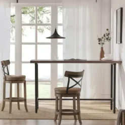 Bar Stools & Counter Height Stools-Kirkland's Home Wirebrushed Wheat Woven Swivel Bar Stool Brown/Tan