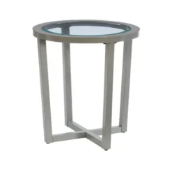 Coffee Tables-Kirkland's Home Wood & Glass Top 3-Pc. Table Set Gray