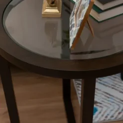Coffee Tables-Kirkland's Home Wood & Glass Top 3-Pc. Table Set Brown
