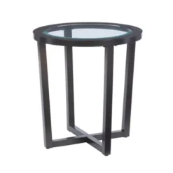 Coffee Tables-Kirkland's Home Wood & Glass Top 3-Pc. Table Set Brown