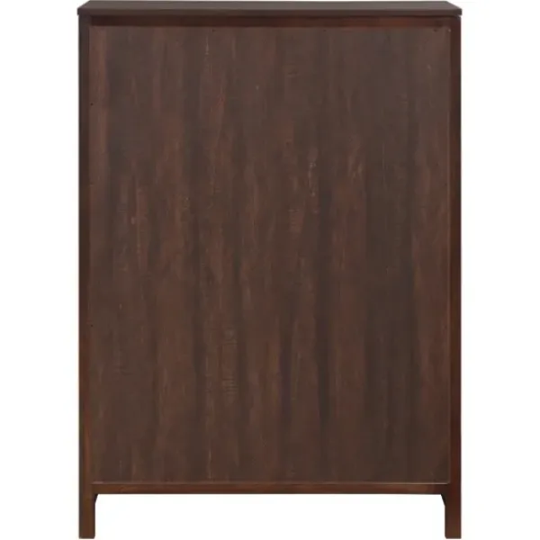 Dressers & Chests-Kirkland's Home Wood & Gold Hardware 5-Drawer Chest Brown