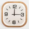 Clocks-Kirkland's Home Wood & Linen Rounded Edge Wall Clock