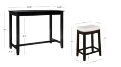 Dining Tables-Kirkland's Home Wood & Upholstered Stools 3-Pc. Dining Set Black
