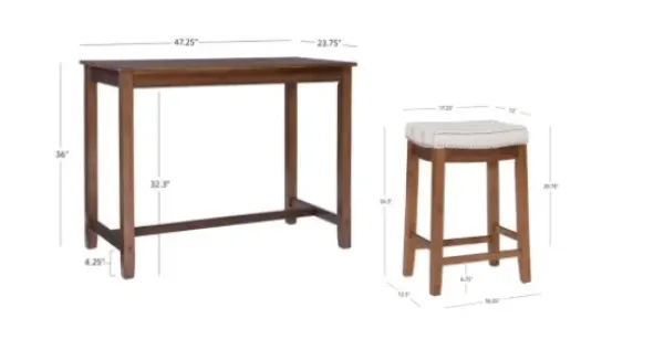 Dining Tables-Kirkland's Home Wood & Upholstered Stools 3-Pc. Dining Set Brown