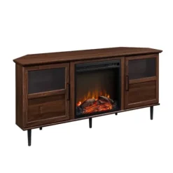Tv Stands & Media Consoles-Kirkland's Home Wood Alcove Doors Led Fireplace Media Cabinet Brown