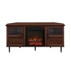 Tv Stands & Media Consoles-Kirkland's Home Wood Alcove Doors Led Fireplace Media Cabinet Brown