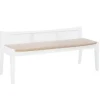 Benches & Ottomans-Kirkland's Home Wood And Cane Upholstered Bench White