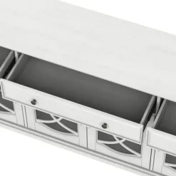 Tv Stands & Media Consoles-Kirkland's Home Wood And Glass 4-Door Media Cabinet White