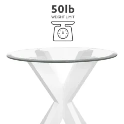 Accent & End Tables-Kirkland's Home Wood And Glass Top X-Base Accent Table White