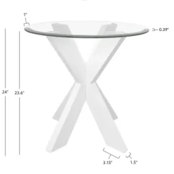 Accent & End Tables-Kirkland's Home Wood And Glass Top X-Base Accent Table White