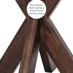 Accent & End Tables-Kirkland's Home Wood And Glass Top X-Base Accent Table Brown