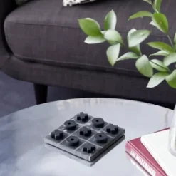 Decorative Accents-Kirkland's Home Wood And Gold Tic Tac Toe Game Set Brown