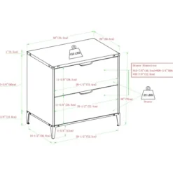 Office Furniture-Kirkland's Home Wood And Iron Accent Filing Cabinet Gray